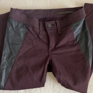 Rag & Bone Burgundy Pants with Leather